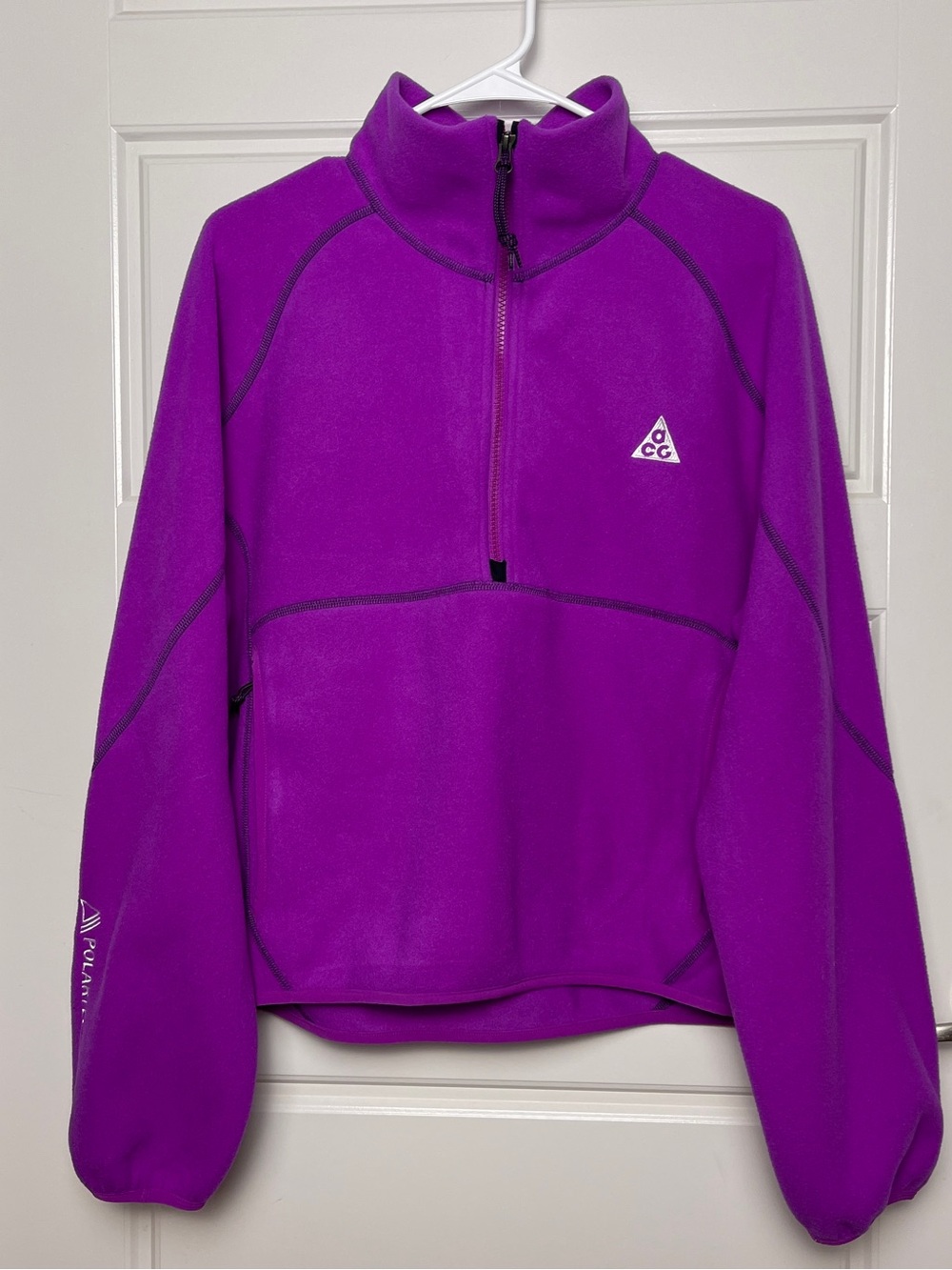 Nike ACG Wolf Tree Polartec 1/2 Zip Fleece Women L Purple NWT HJ0237-505